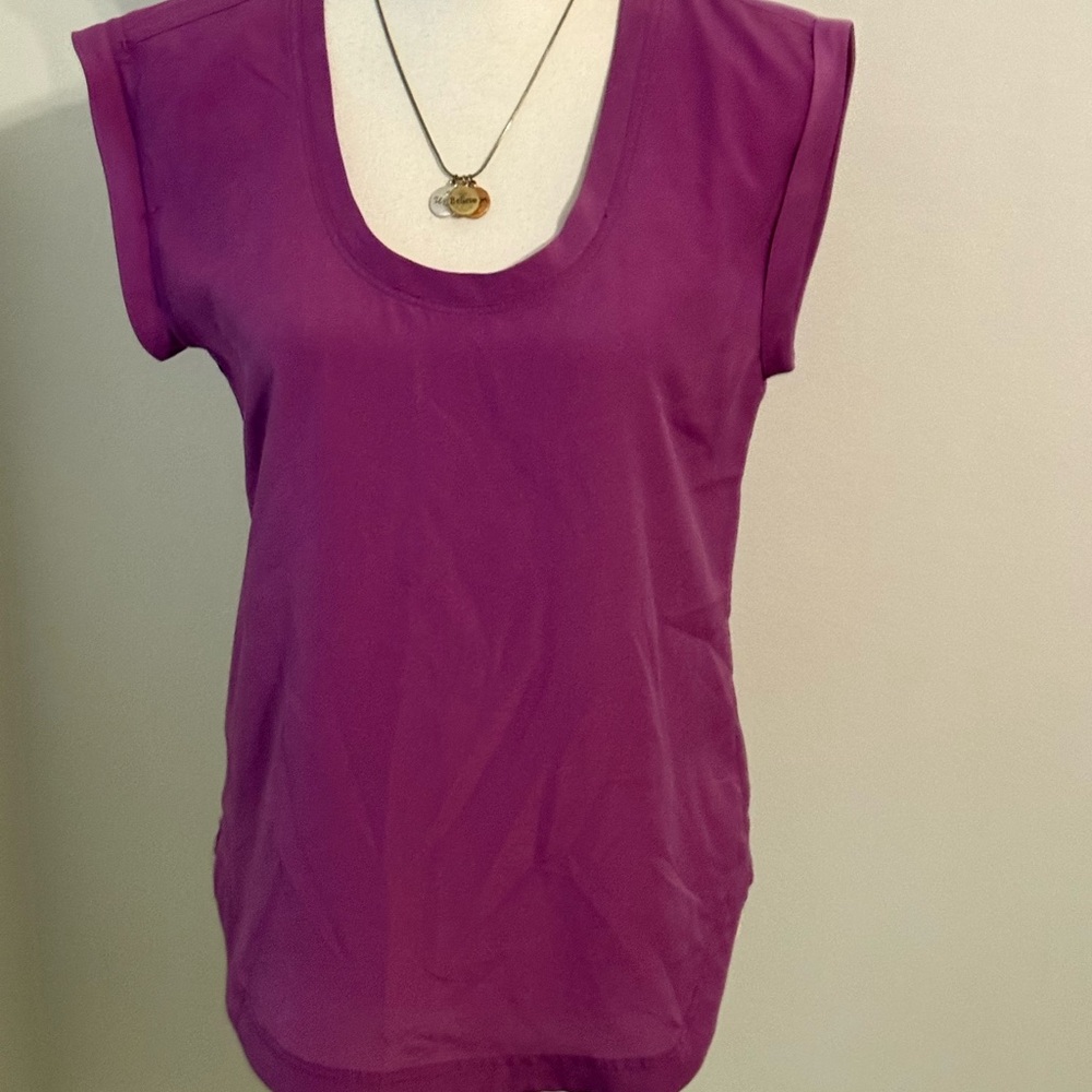 J. Crew Plum Scoop Neck Cap Sleeve Tank